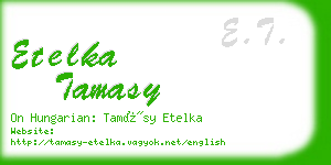 etelka tamasy business card